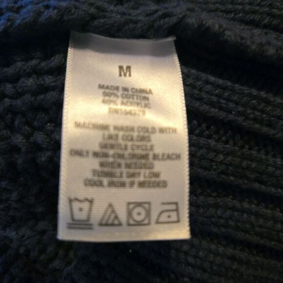 VTG Aeropastale M Cable Knit Sweater Colorblock V Neck Fisherman - Picture 4 of 7